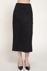 FAUX SUEDE MIDI SKIRT