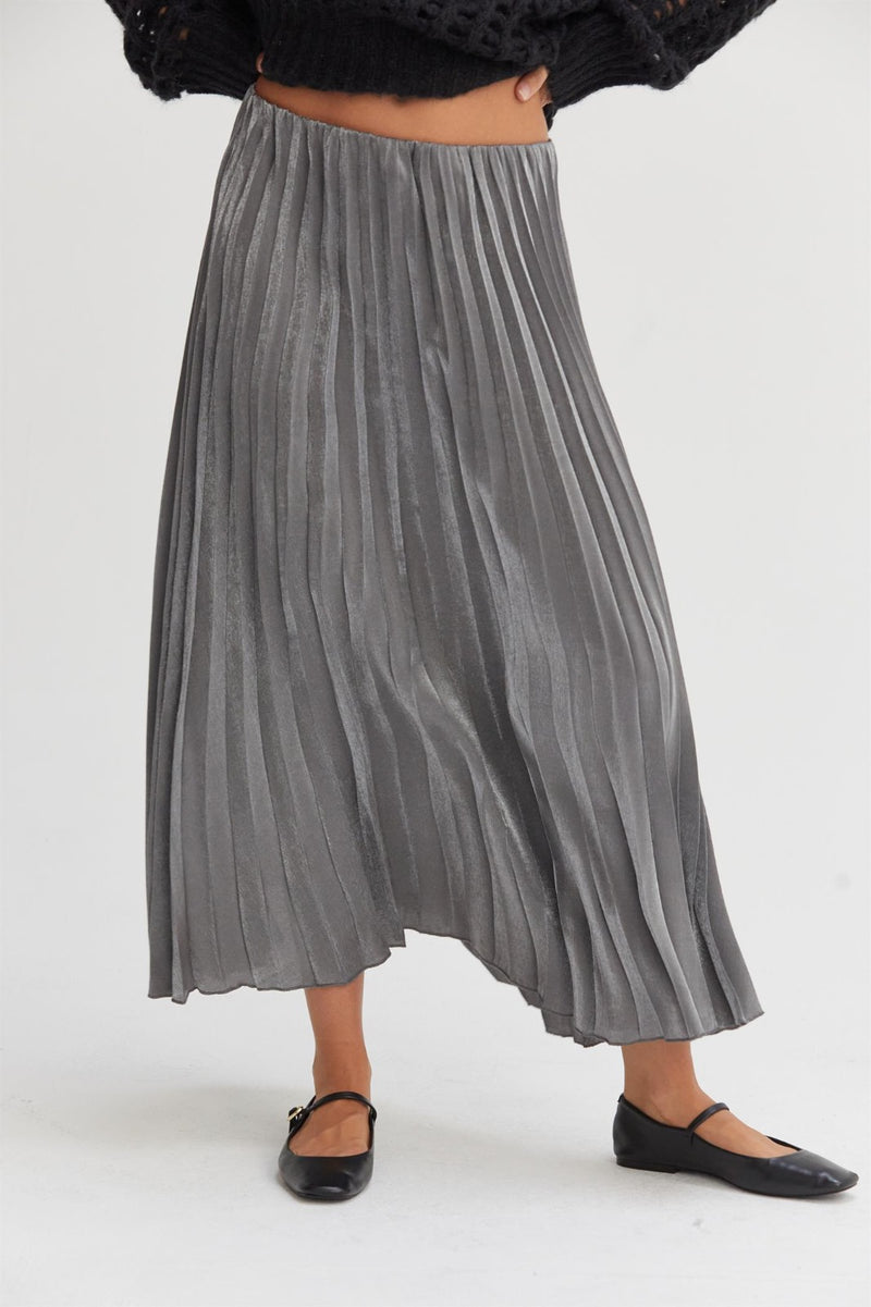 CRINKLE SHIMMER MAXI SKIRT