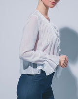 RUFFLE VISCOSE BLOUSE
