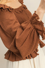 ROMANTIC KNIT RUFFLE TOP