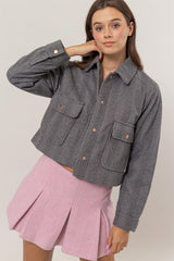 KATE - HERRINGBONE CROP JACKET