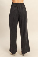 FAUX SUEDE WIDE LEG PANT