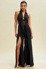 ALISSA - TIE FRONT JUMPSUIT