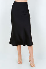 BIAS CUT MIDI SATIN SKIRT