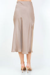 BIAS CUT MIDI SATIN SKIRT