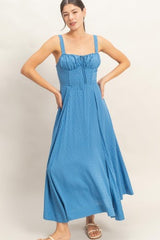 ELISE - TIE BACK SWISS DOT DRESS