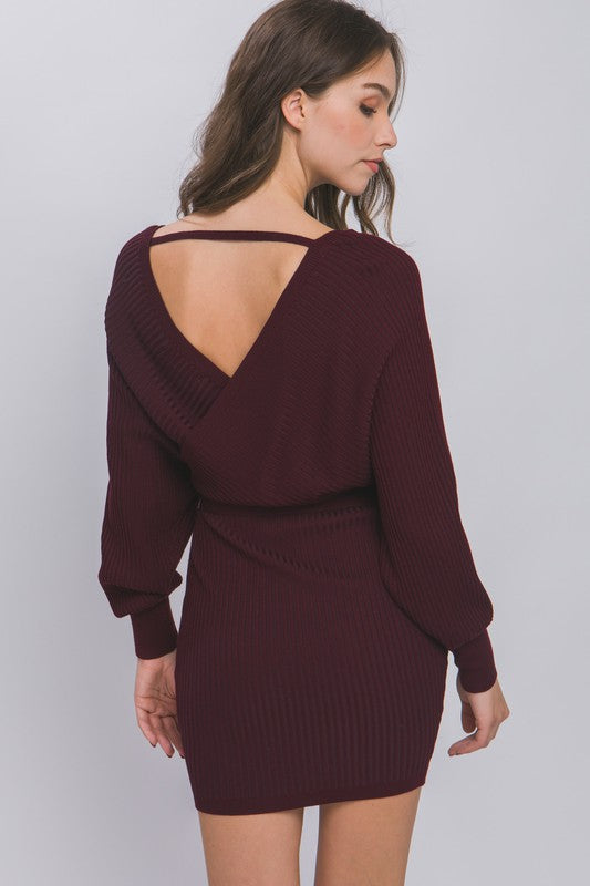 CROSSOVER KNIT DRESS