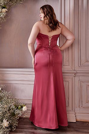 ANGELA - CORSET LACE BACK SOFT SATIN GOWN *SPECIAL ORDER DRESS