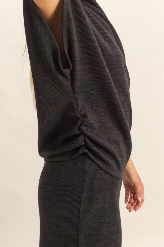 ALIA 2 - MOCK SHORT SLEEVE SWEATER