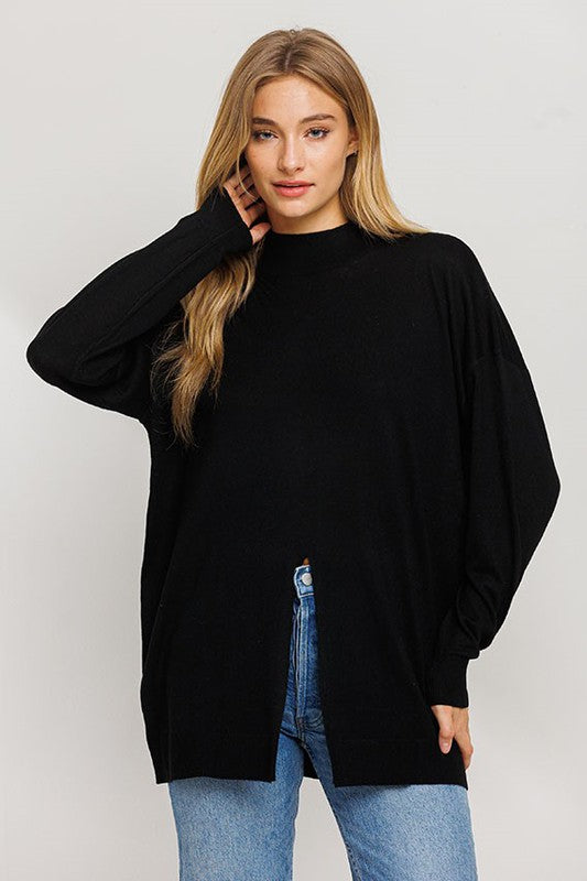 OVERSIZE SLIT FRONT SWEATER