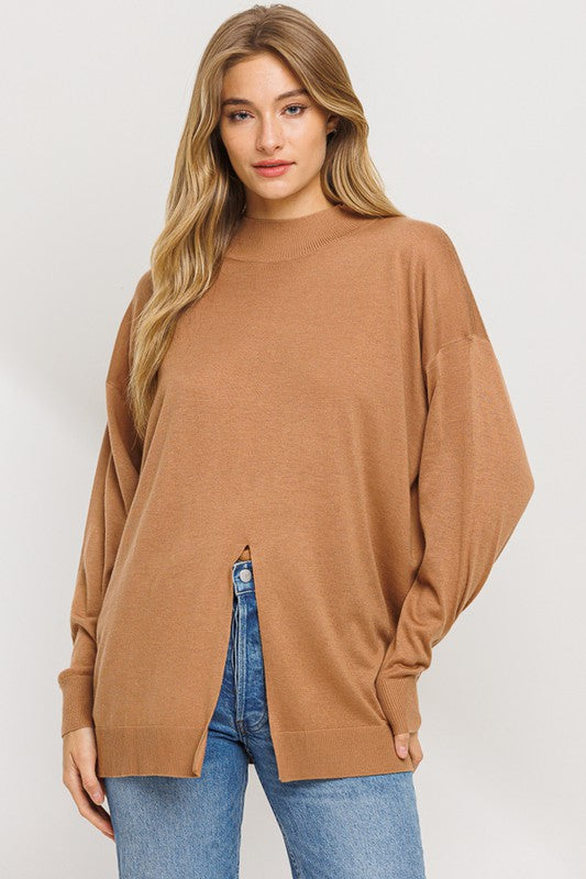 OVERSIZE SLIT FRONT SWEATER