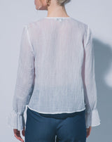 RUFFLE VISCOSE BLOUSE