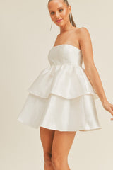 JO - TIERED TUBE TAFFETA DRESS