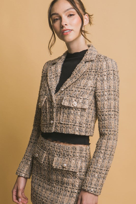 COCOLOVE - TWEED CROP JACKET