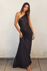 PEARL - ONE SHOULDER SATIN MAXI DRESS