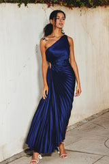 PEARL - ONE SHOULDER SATIN MAXI DRESS