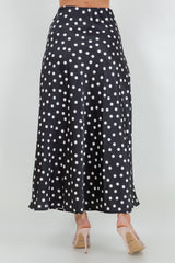 DOT SATIN MAXI SKIRT