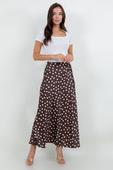 DOT SATIN MAXI SKIRT