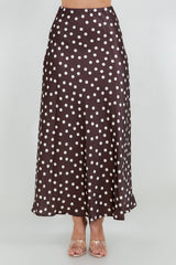 DOT SATIN MAXI SKIRT