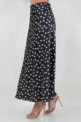 DOT SATIN MAXI SKIRT