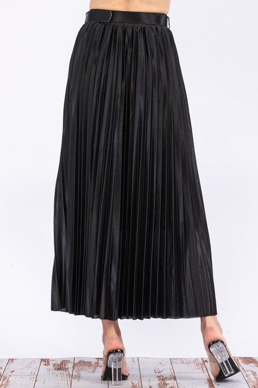 MAXI PLEAT SATIN SKIRT