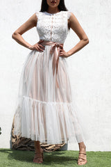 ANNIE - CROCHET MESH MIDI DRESS