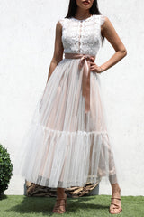 ANNIE - CROCHET MESH MIDI DRESS
