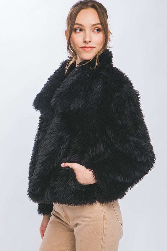 FAUX FUR PLUSH JACKET