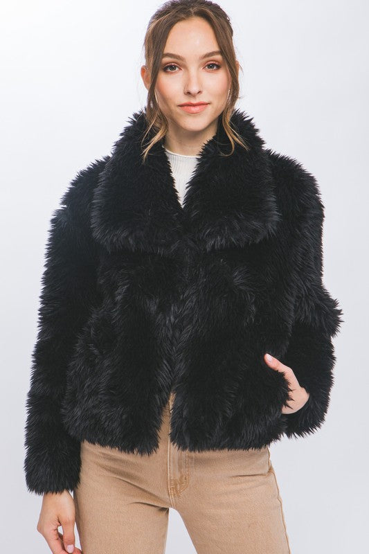 FAUX FUR PLUSH JACKET