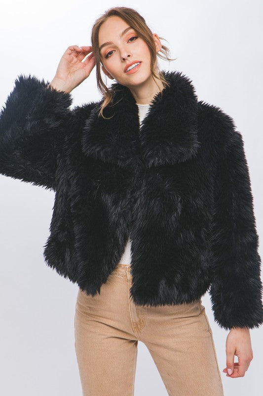 FAUX FUR PLUSH JACKET