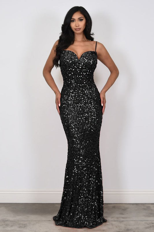 ELECTRA - SEQUIN CAMI GOWN