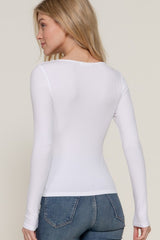 LONG SLEEVE RIBBED CREW NECK TOP