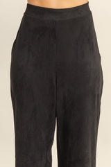 FAUX SUEDE WIDE LEG PANT