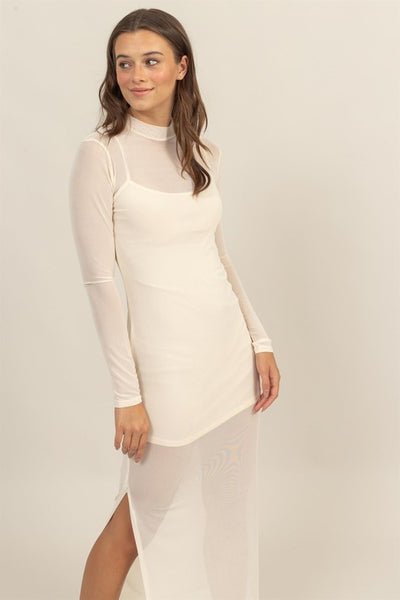 MAZIE SHEER MIDI DRESS – Yaya - Main Image