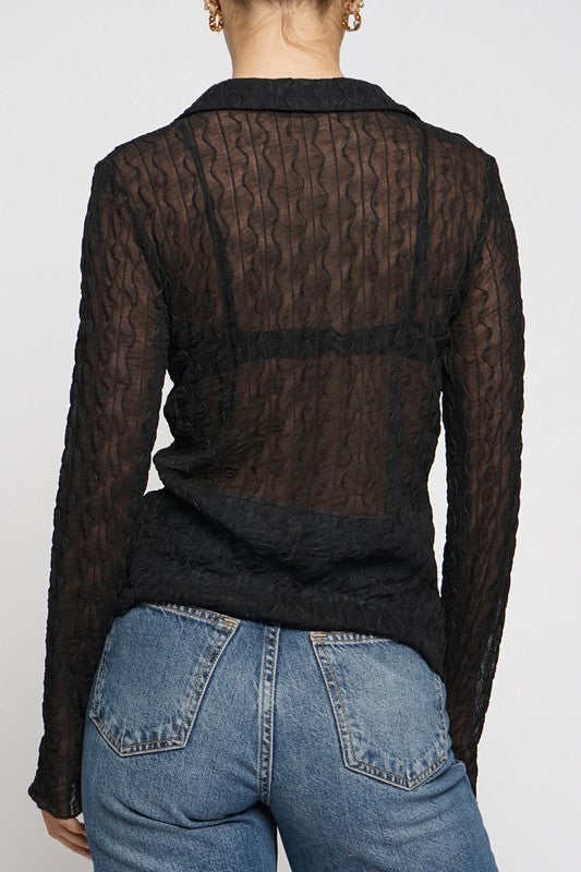 TEXTURED MESH SHIRT