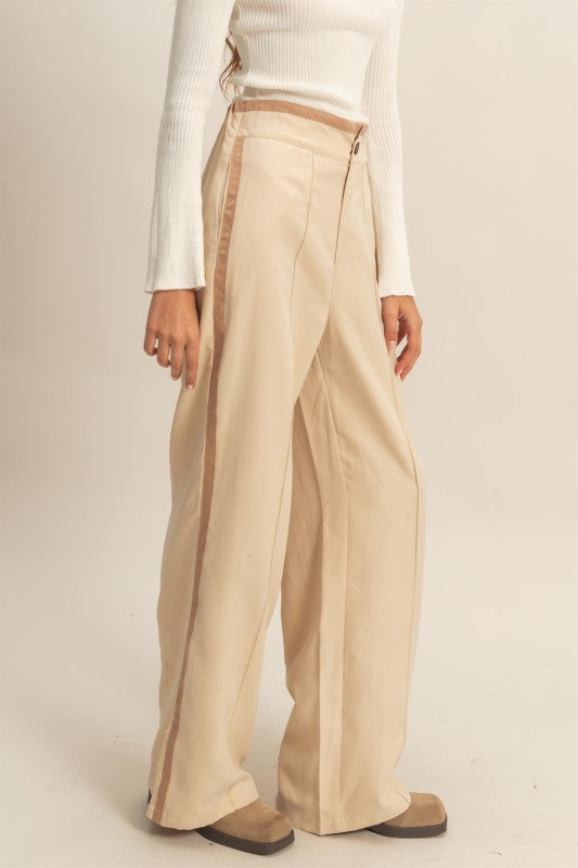 SIDE STRIPE WIDE LEG PANT