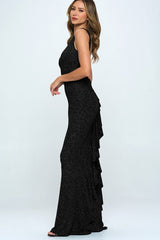 FUKURO - GLITTER BOW BACK MAXI DRESS