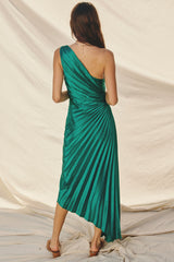 PEARL -ONE SHOULDER PLEATED DRESS