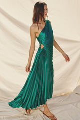 PEARL -ONE SHOULDER PLEATED DRESS