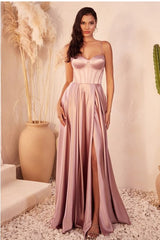 VANESSA - TIE BACK SATIN GOWN *SPECIAL ORDER