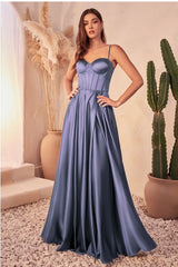 VANESSA - TIE BACK SATIN GOWN *SPECIAL ORDER