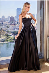 VANESSA - TIE BACK SATIN GOWN *SPECIAL ORDER