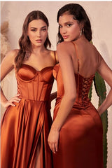 VANESSA - TIE BACK SATIN GOWN *SPECIAL ORDER
