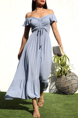 BRIANNE - SMOCK OFF SHOULDER DRESS