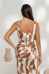 GEO - ABSTRACT SATIN MIDI SKIRT