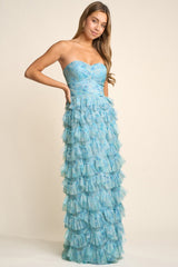 NEW YORK - FLORAL MESH MAXI DRESS