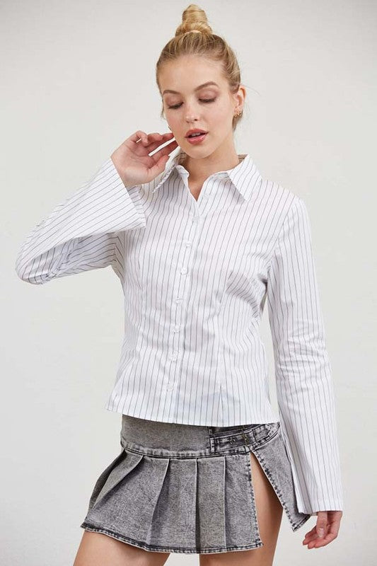 PINSTRIPE FITTED SHIRT