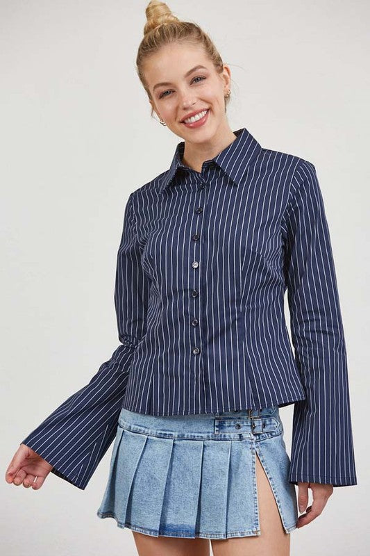 PINSTRIPE FITTED SHIRT