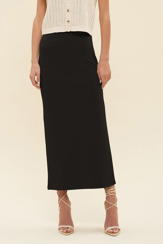 HI WAIST SLIT PENCIL SKIRT