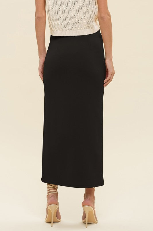 HI WAIST SLIT PENCIL SKIRT